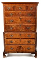 Lot 975 - An early 18th Century walnut chest-on-chest,...