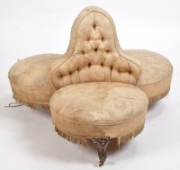 Lot 984 - A Victorian conversation seat, the buttoned...