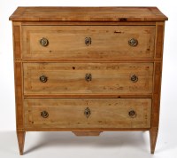 Lot 987 - A Continental chest of three long drawers, in...