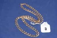 Lot 3 - A yellow metal curb link necklace, stamped...
