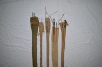 Lot 13 - Five split cane rods: PD Malloch, Perth Salmon...