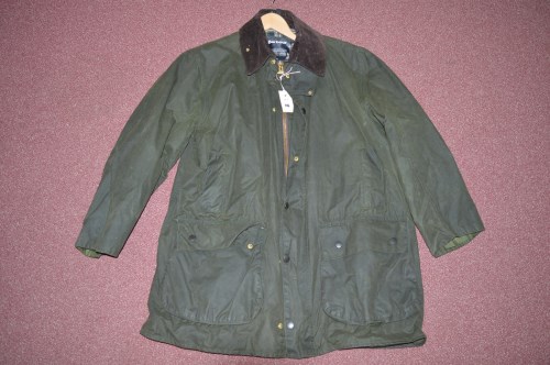 Lot 116 - A Gents Barbour ''Border'' wax jacket with...