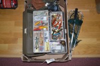 Lot 117 - A Plano tackle box containing lures etc.; a...
