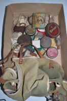 Lot 209 - A fisherman's canvas bag with leather shoulder...