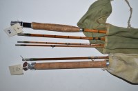 Lot 212 - A Hardy three-piece 8ft. 6in. split cane trout...