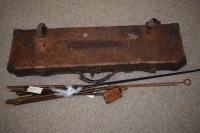 Lot 289 - A brown leather shotgun case (maker's label...
