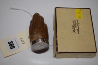 Lot 380 - A George V silver mounted taxidermy otter paw,...
