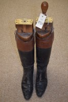 Lot 292A - A pair of gents black and tan leather riding...