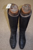 Lot 298 - A pair of gents black leather riding boots;...