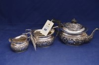 Lot 517 - A three-piece Victorian silver tea service, by...