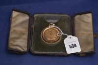 Lot 538 - An 18k open faced pocket watch, with matted...