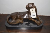 Lot 990 - A bronze figure of a leopard, signed H. Moore...