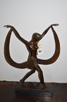 Lot 991 - An Art Deco style bronze figure of a dancer,...