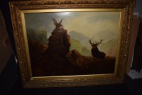 Lot 1043 - Oil painting, after Sir Edwin Landseer - a...