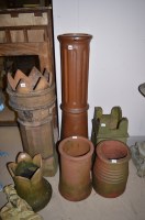 Lot 1075 - Tall salt glazed chimney pot with cylindrical...