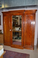 Lot 1213 - A Victorian mahogany breakfront wardrobe with...