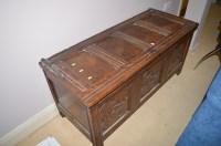 Lot 1294 - An early 19th Century oak coffer with later...