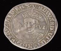 Lot 2 - An Edward VI sixpence c.1551, m.m. Y, London,...