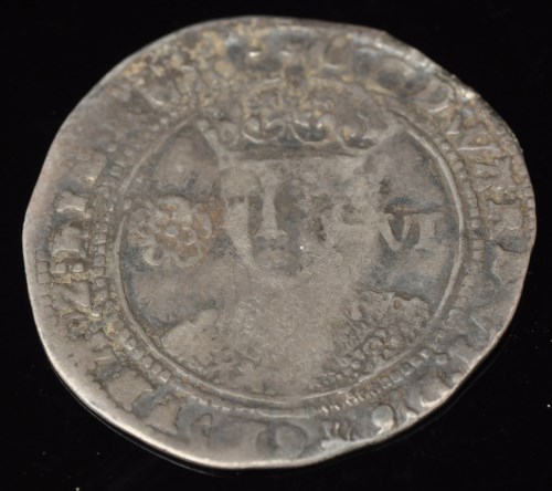 Lot 3 - An Edward VI sixpence, 1551-3, m.m. Tun,...