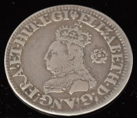 Lot 11 - An Elizabeth I milled sixpence, 1567, m.m. Lis,...