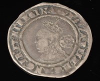 Lot 21 - An Elizabeth I sixpence, 1569, m.m. Coronet.