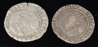 Lot 25 - Two Elizabeth I sixpences, one 1571,m.m....
