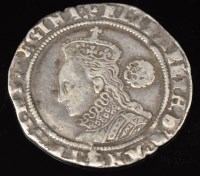 Lot 33 - An Elizabeth I sixpence, 1574, m.m. Eglantine,...