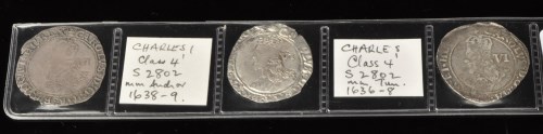 Lot 70 - Three Charles I sixpences, all Class 4, two...
