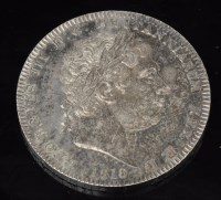 Lot 100 - A George III 1818 silver crown, LVIII, near...