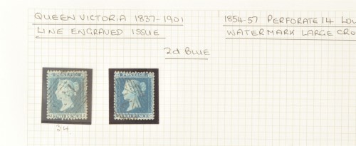 Lot 131 - GB 1854-57, 2d. blues, perforated 14 and 16...