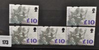 Lot 173 - GB 1993, £10 Britannia, to include a row of...