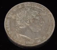 Lot 316 - A George III crown, 1820, LX., S3787.