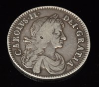 Lot 325 - A Charles II half crown, 1671, TERTIO, S3366.