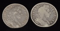 Lot 328 - Two William III half crowns, to include 1696,...