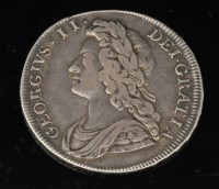 Lot 334 - A George II half crown, 1731, QVINTO, S3692.