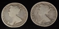 Lot 337 - Two Queen Anne half crowns, 1706, QVINTO, with...