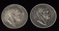 Lot 349 - Two William IV half crowns, 1834 and 1837,...