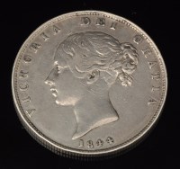 Lot 352 - A Queen Victoria half crown, 1844, with young...