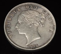 Lot 356 - A Queen Victoria half crown, 1875, type A5,...