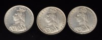 Lot 367 - Three Queen Victoria half crowns, 1887, 1888...