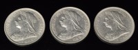 Lot 368 - Three Queen Victorian half crowns, 1893, 1894...