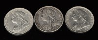 Lot 369 - Three Queen Victoria half crowns, 1896, 1897...