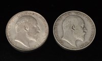 Lot 371 - Edward VII half crowns, 1902 and 1905, S3980.