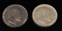 Lot 384 - Two King Edward VII florins, both 1902, one...