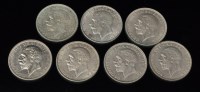 Lot 388 - Seven George V florins, 1926, 1927, 1928, 1929...