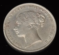 Lot 404 - A Queen Victoria shilling, 1864, type A4 die...