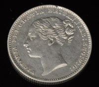 Lot 407 - A Queen Victorian shilling, 1879, type A7,...