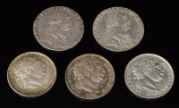 Lot 419 - Two George III sixpences, both 1787 with semee...