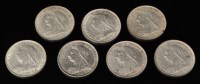 Lot 423 - Seven Queen Victoria sixpences, old busts,...