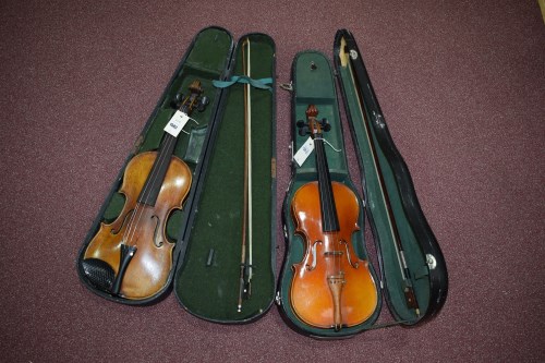 Lot 1502 - A violin by Norman Duke, London, the two piece...